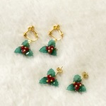 クリスマスアクセ、minneのクリスマス2015 ヒイラギピアス