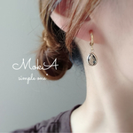 ◆送料無料◆ 雫ガラス✨フープイヤリング