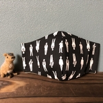 ダンディなマスク！　大人用立体マスク(高学年〜女性向け) 小学生　中学生　高校生　オシャレマスク　モノトーン　個性的