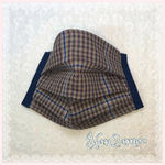 unisex◆秋色チェックのガーゼプリーツマスク🌰サイズオーダー🆗