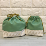 《1セット限定》グリーン☆お弁当巾着＊小巾着