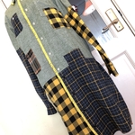 【あったかほっこり応援祭り】ツギハギチェックなシャツワンピ★チロリアン