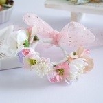 フェアリー花冠（ピンク）　うさぎ花冠 　Ｓサイズ　 ペット用