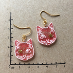 キラキラ☆ピンクねこさんフェイスのピアス