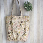 大きめ＊ギャザートートバッグ　花柄ピンク