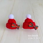 クリスマス🎄編みモチーフ🧶サンタさんの帽子🎅🎀リボン12