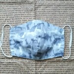 ◆◇送料無料♪Ｗガーゼ生地♪猫シルエット柄♪グレー系♪大人用マスク♪立体マスク♪大きめ◇◆