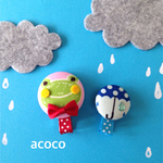 ♡2コセット♡ゲコゲコ雨がえるのヘアクリップ