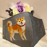 🐕柴犬マスク　秋冬マスク　しばいぬマスク　息がしやすいマスク　わんちゃんマスク　レディース 普通大きめマスク　メンズマスク　ダブルガーゼマスク　しばいぬ