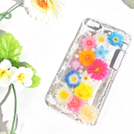 take-shio2様専用 彩り豊かな押し花とパールの上品iPhoneカバー