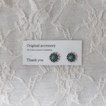 アレルギー対応✴︎再販7♡silver hanabi×ball  3mm ターコイズ ブルー♡メンズ ライクなピアス・イヤリング