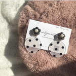 Monochrome dot×flower イヤリング/ピアス