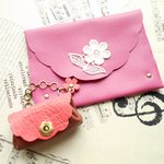 F様御予約品・可愛いお花の通帳ケース・フーシャピンク&アクセサリーケース