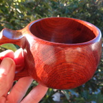 　　花梨のコーヒーカップ　一木彫り
