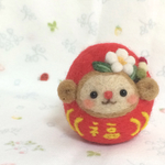 再販☆《紅》福招き☆さるダルマ