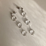 【three crystal pierce＆earring】水晶 クリスタル 天然石ピアス イヤリング シンプル 