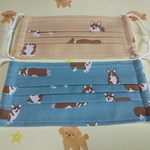 hirosi0427様専用 ﾃﾞｺﾚｸｼｮﾝｽﾞ生地 布マスク(女性用) ２枚セット コーギー
