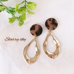 べっ甲  ゴールド  ドロップ  ピアス/イヤリング