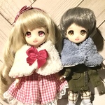 もこもこ　リボンケープ