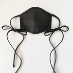 リボンマスク（グレンチェック・黒）