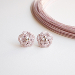 梅あそび[ピンクシルバー]ピアス/イヤリング/樹脂ピアス/ノンホールピアス