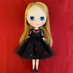 送料無料໒꒱· ﾟローズのBLACKワンピース｟ネオブライス、リカちゃんサイズ｠
