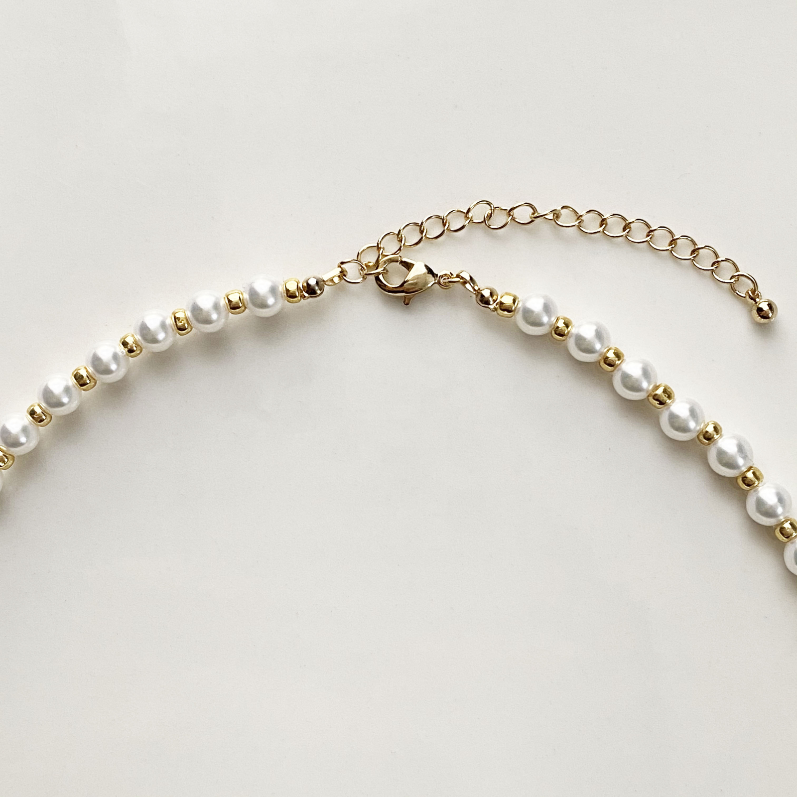 パール×ゴールドビーズネックレス - Amjouer | minne byGMO