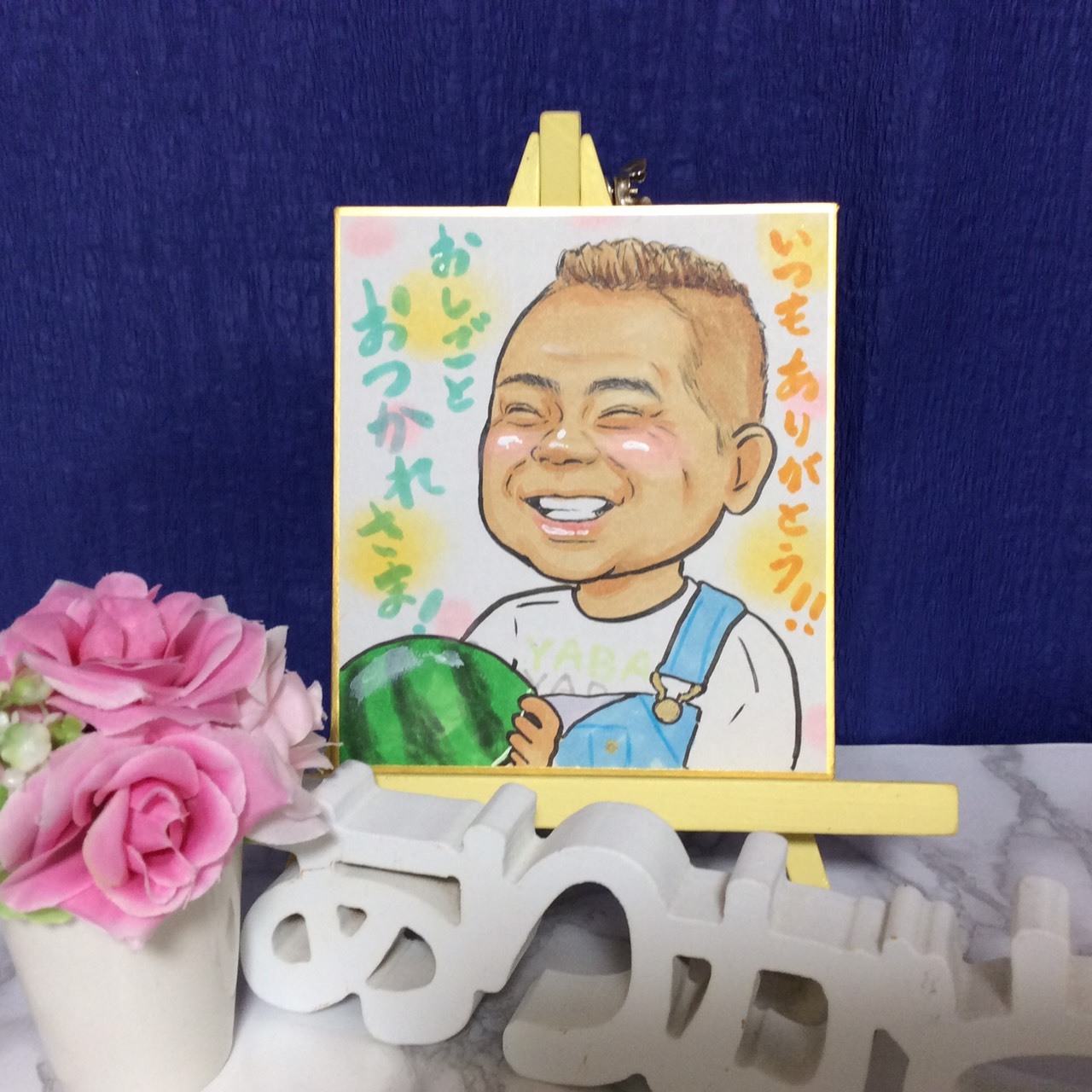似顔絵オーダー　　めんち　色紙　4名様 6名さま A4サイズ【似顔絵オーダー】 - メルカリ