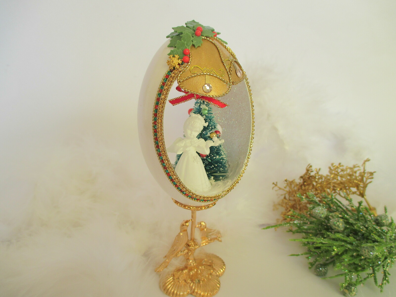 エッグアート＊ホワイトクリスマス＊クリスマス＊天使＊雪＊スペシャル