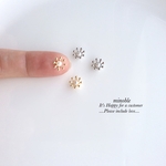 new▷ mini flower×mini pearl  ピアス/ノンホールイヤリング＊受注製作＊