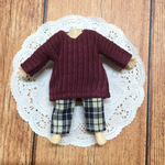 Alto専用☆ねんどろいどどーる 服☆リブニットのVネックセータセットと単品 大きなフードのパーカー 単品サルエルパンツ