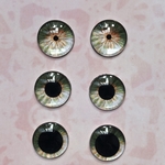 ドール用アイチップ 14mm  アッシュグリーン＆オレンジ【R014】