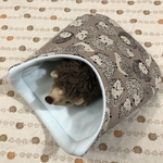 ハリネズミ  寝袋　4層　フリース 水色