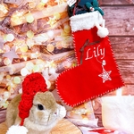 うさぎ☆クリスマスるんるんニット帽☆赤☆