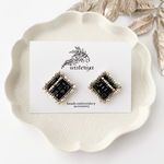 jewelry earring < SQ silver × black >