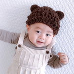 モコモコあったか🐻ダークブラウンくまみみ帽子