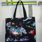 USA生地　宇宙柄のトートバッグ