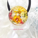お花のヘアゴム 天然石 水恋花ドームレジン