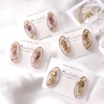 ＜ペリドット>stone＆gold ovalピアス/イヤリング