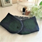 首元に優しいあったかさを*８重ガーゼプチマフラーorネックウォーマー＊北欧調*ポルカドット*polka dot*大玉*BW*ブラックウォッチ