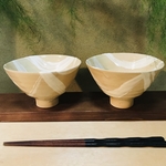 刷毛目茶碗2個セット　A