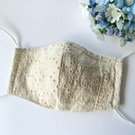 綿麻刺繍レース生地手作りマスクノーズワイヤー入り立体布マスクハンドメイド