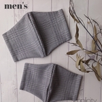 men's【simpleマスク】グレンチェック ハンドメイドマスク 小顔マスク コットンマスク 
