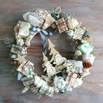 クリスマスリース(25cm)＊ほのぼのサンタとスノーマンのプレBOX＊ウィンターリース・大人クリスマス   