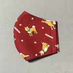 【ｈ様オーダー品】ume＊mew 立体マスク・大きめ（きりり柴犬/赤）