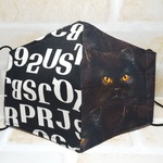 62.ふつうsizeマスク＊黒猫👁️👁️＊