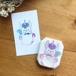 消しゴムはんこ  ユニコーンのメモ枠