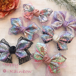 【送料無料】サテンリボンde蝶々クリップ🎀 滅 羽織 和柄 刃