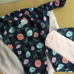 人気‼️綿ローン使用【ボタニカル ガーデン  ④ サーモンピンクの花】浅ばき、深ばき、M、L、LL、ふんどしパンツ  リンパよけショーツ 下着 普段ばき mameパンティ
