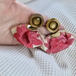 【お客様専用】　wood×ribbon ピアス